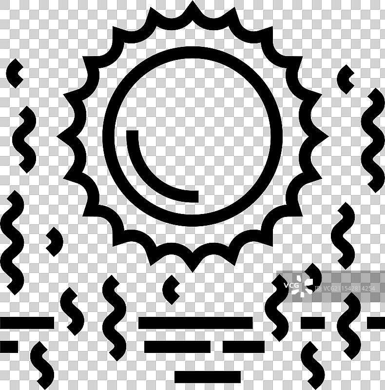 热浪天气自然现象线条图标图片素材