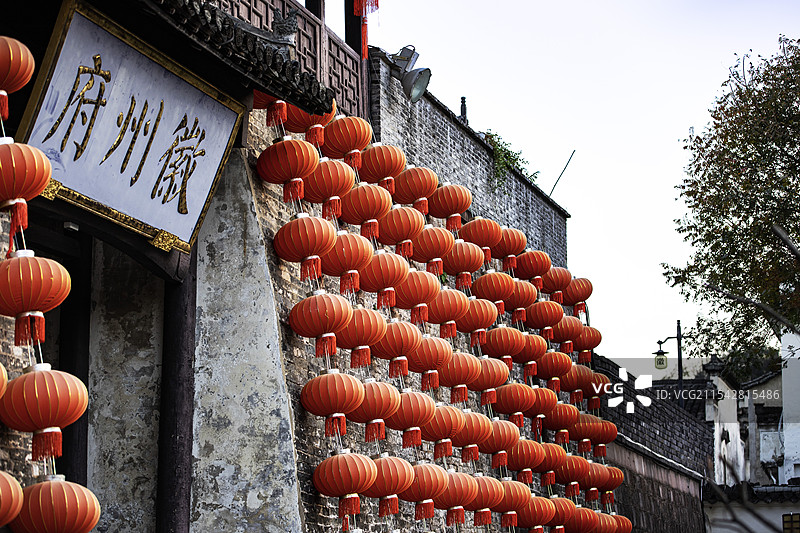 徽州古城秋日图片素材