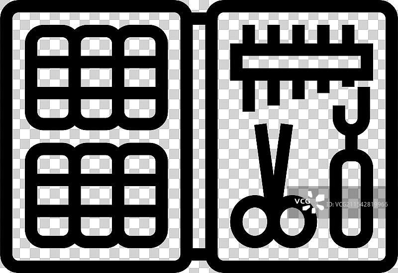 缝纫工具套件服装制作时尚线条图标图片素材