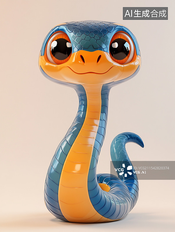 【AI数字艺术】一只立体的卡通蛇图片素材