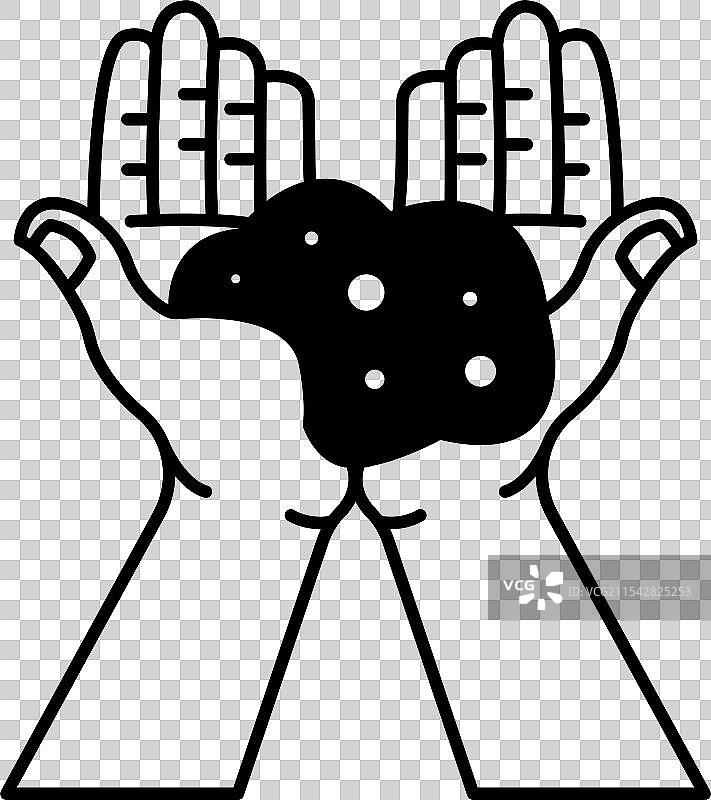 两只手握着肥皂泡图片素材