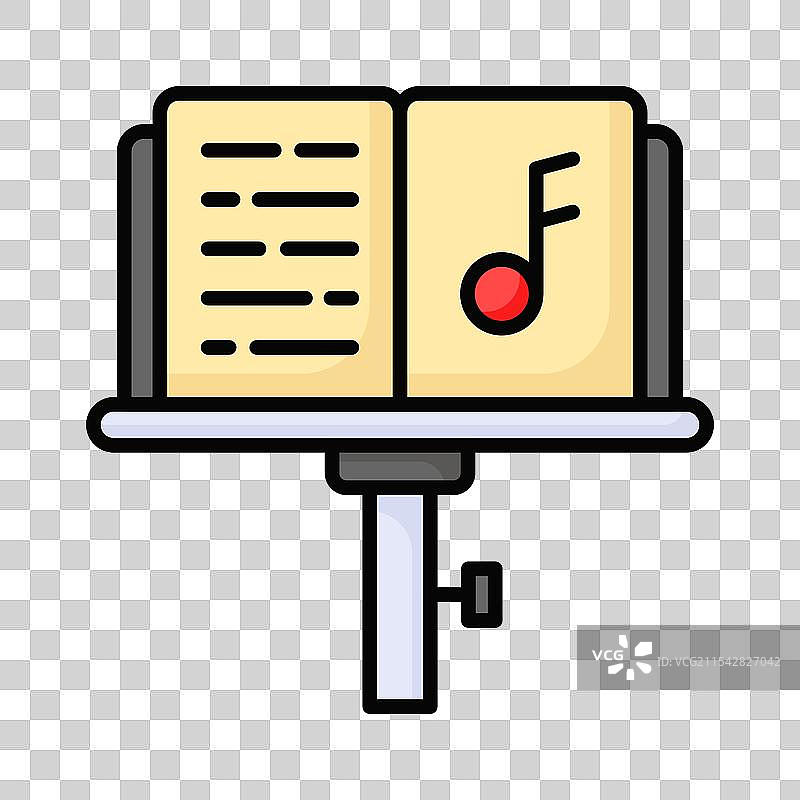 小心拿起这个精心制作的乐谱架图标图片素材