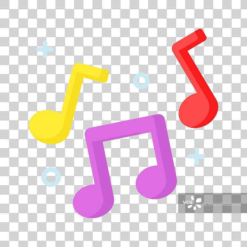 音乐音符歌曲旋律或曲调扁平图标图片素材