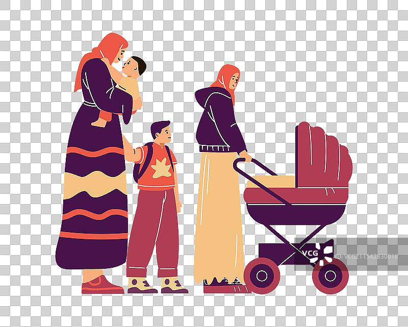 一位快乐的母亲与许多孩子图片素材