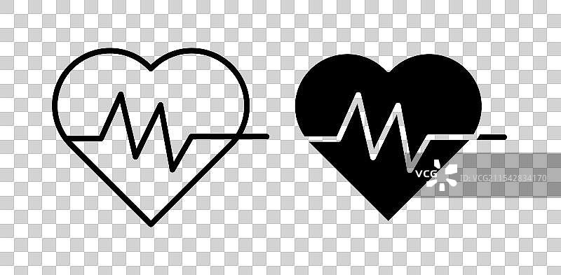 心跳矢量图标集图片素材
