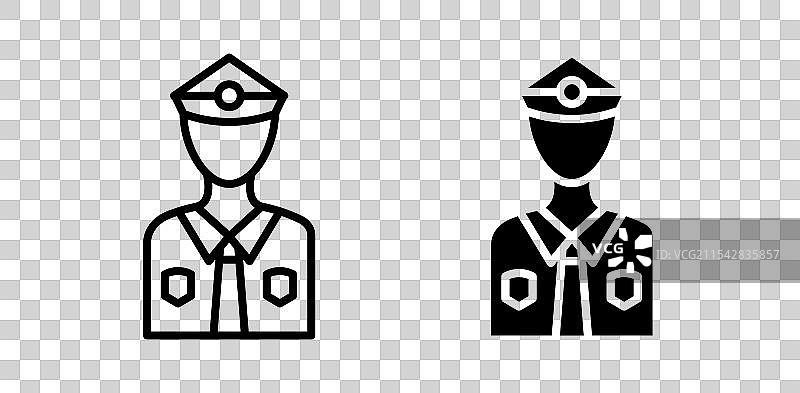 警察矢量图标集图片素材