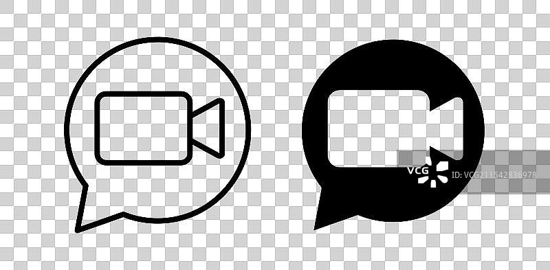 视频通话矢量图标集图片素材