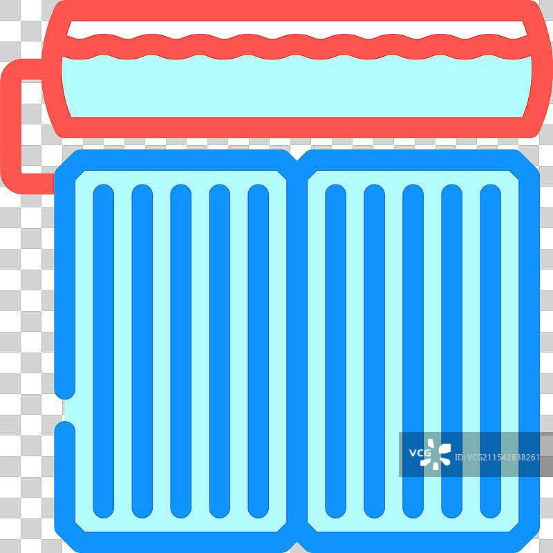 太阳能热水器节能彩色图标图片素材