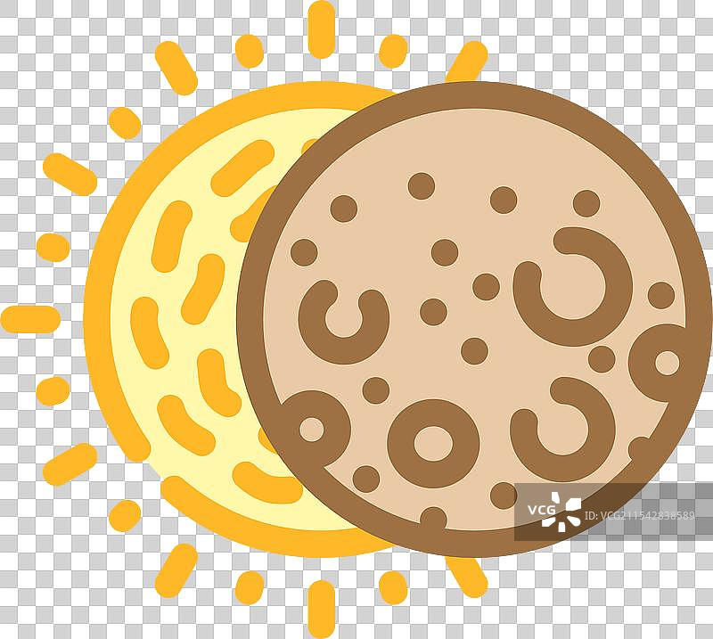 太阳日食自然现象彩色图标图片素材