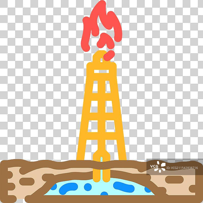 天然气石油行业彩色图标图片素材