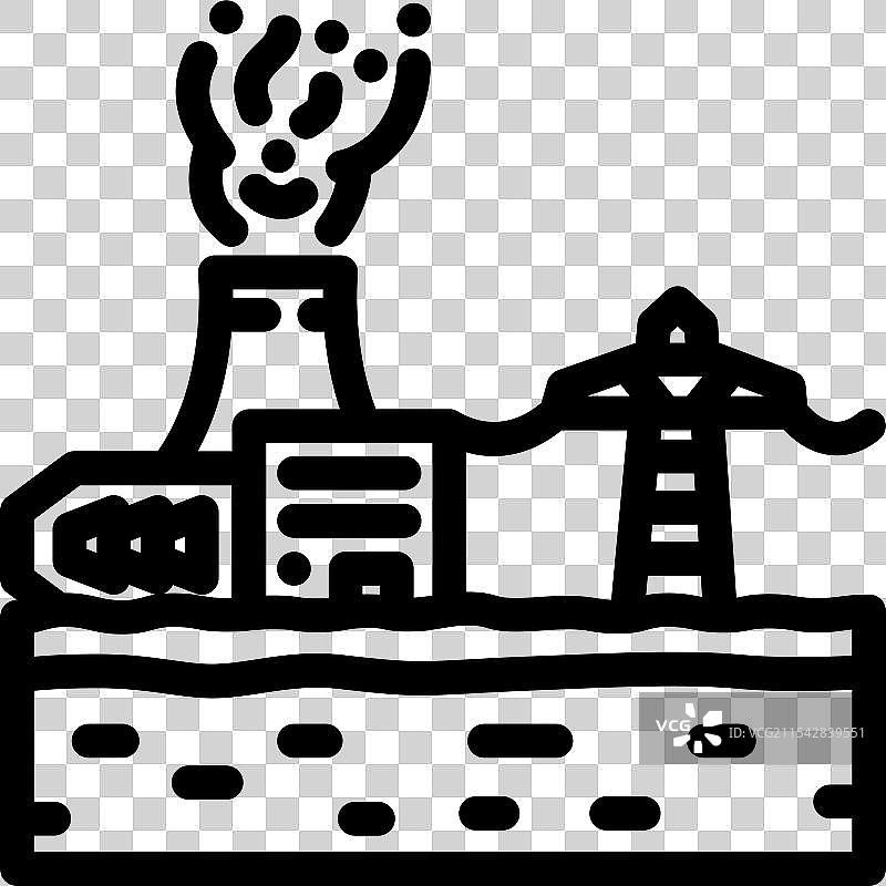 电网地热能源线条图标图片素材