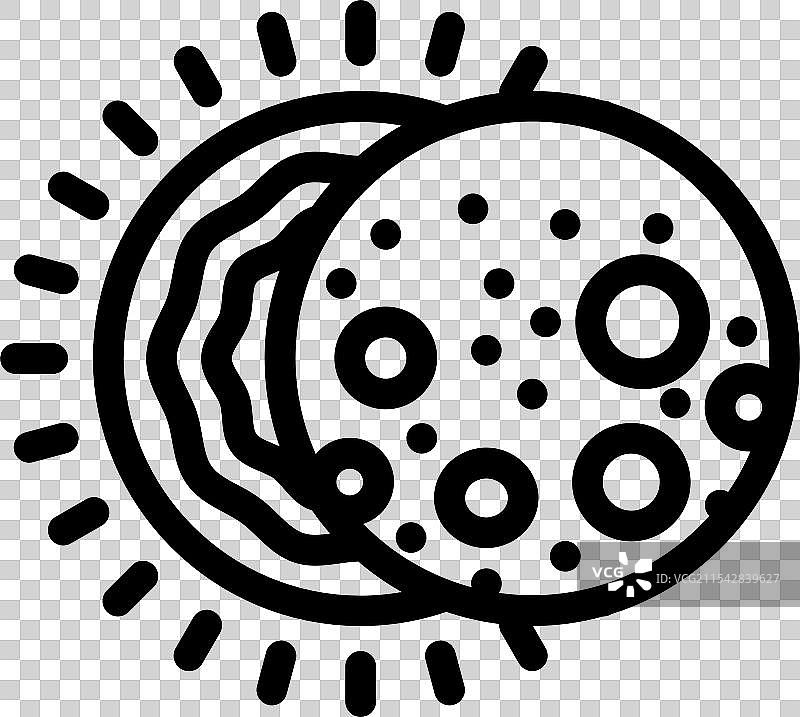 日食自然现象线条图标图片素材