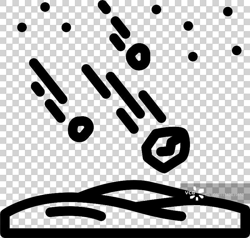 流星雨自然现象线条图标图片素材