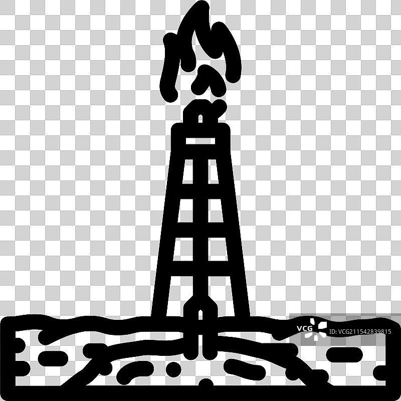 天然气石油行业线条图标图片素材