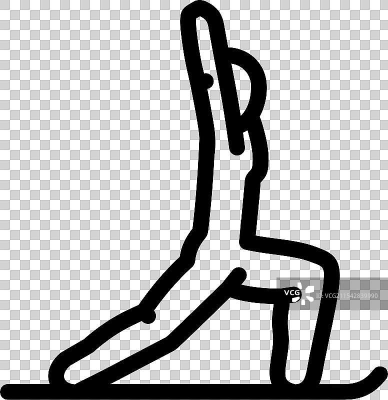 战士一式（Virabhadrasana I）瑜伽线条图标图片素材