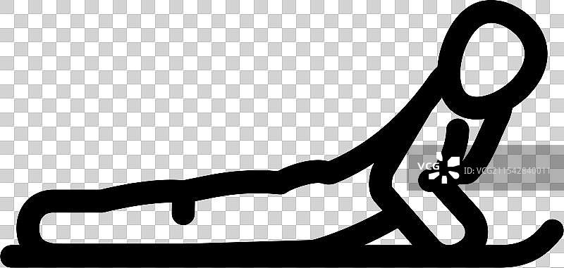 眼镜蛇式（Bhujangasana）瑜伽线条图标图片素材