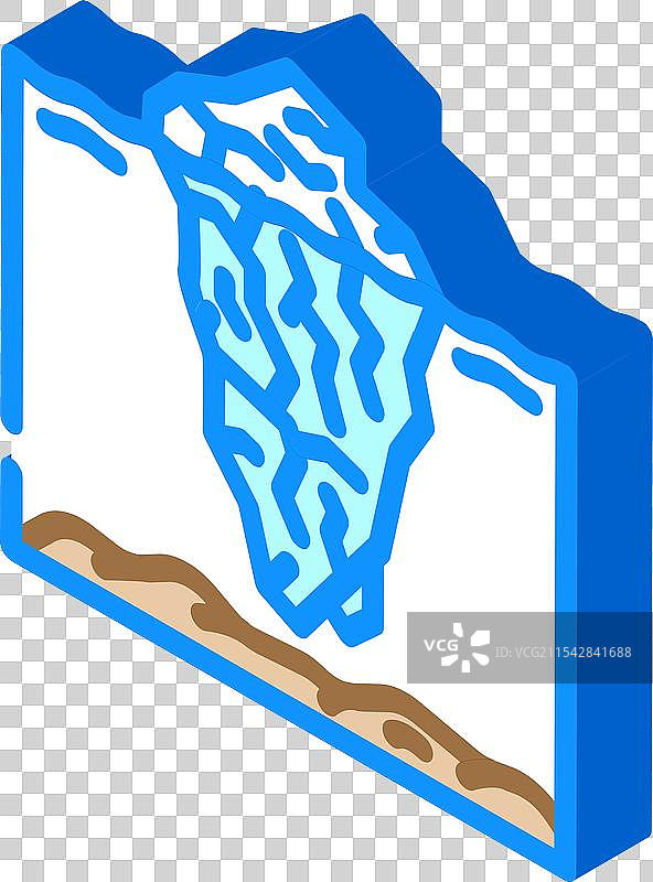 冰山自然现象等距图标图片素材