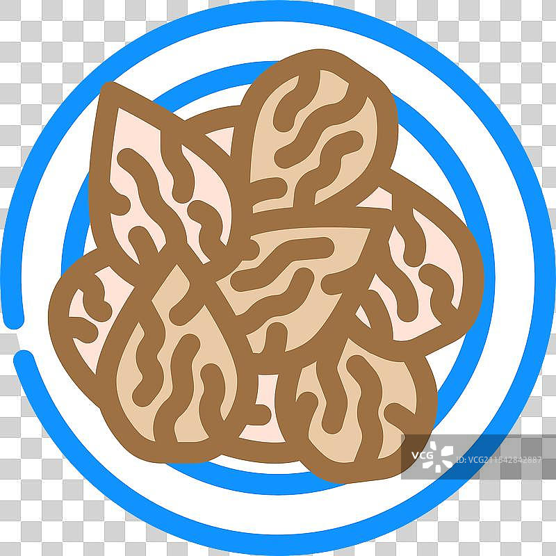 杏仁 纯素 食物 彩色图标图片素材