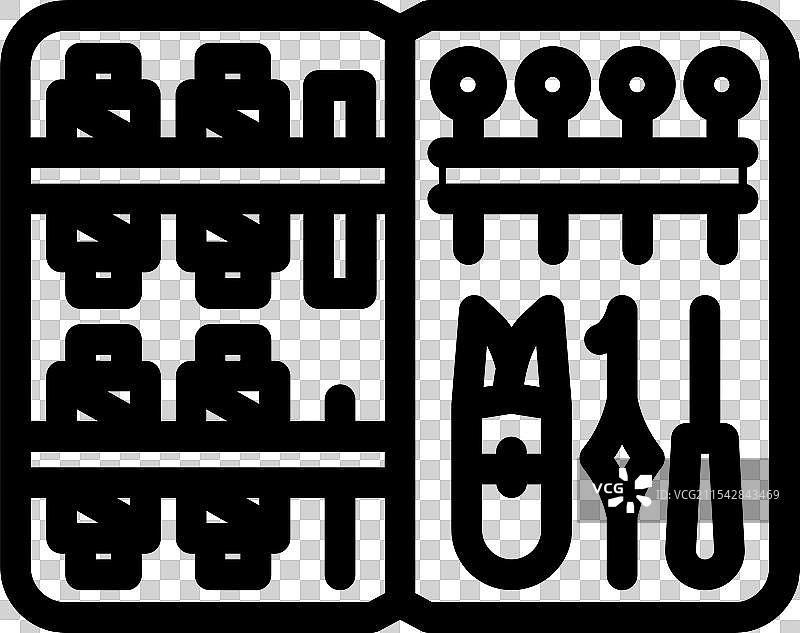 缝纫工具套件服装制作时尚线条图标图片素材