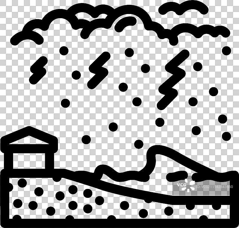 风暴潮飓风灾害线条图标图片素材