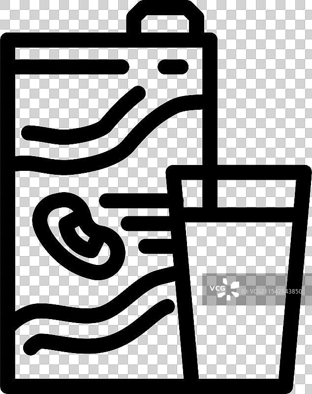 豆浆纸盒素食食品线条图标图片素材