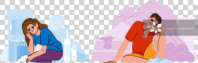 家庭中的焦虑与压力图片素材