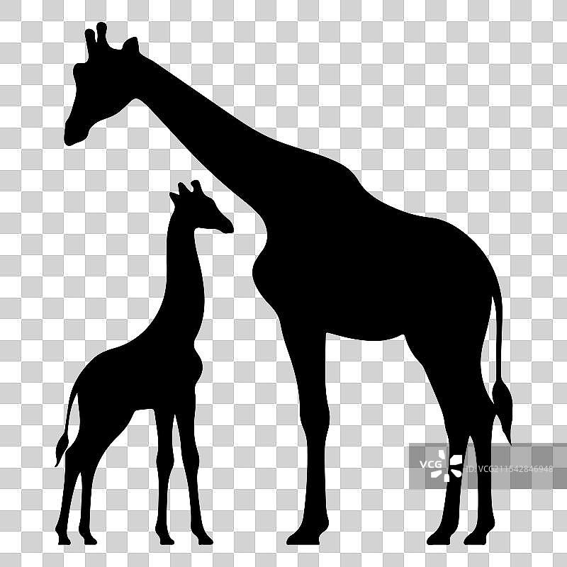 母亲和孩子的简约剪影设计图片素材