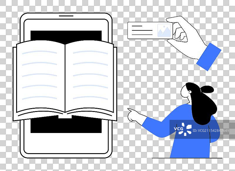 数字学习与识别的打开书籍图片素材