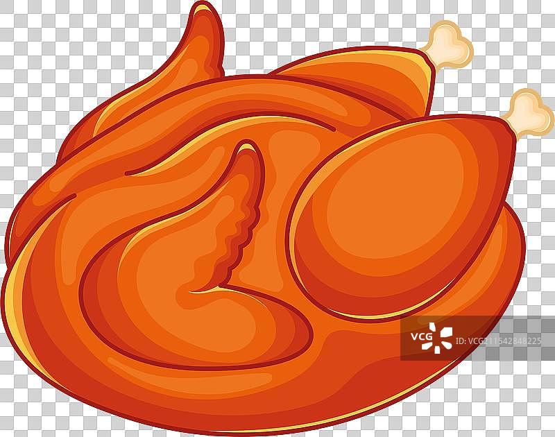 整只烤火鸡在白色背景上，适合节日使用图片素材