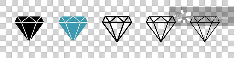 钻石矢量图标集图片素材