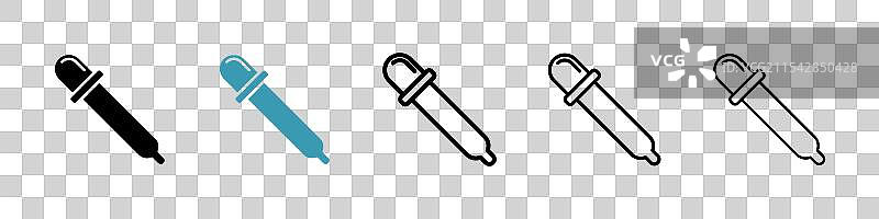 滴管矢量图标集图片素材