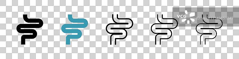肠道矢量图标集图片素材