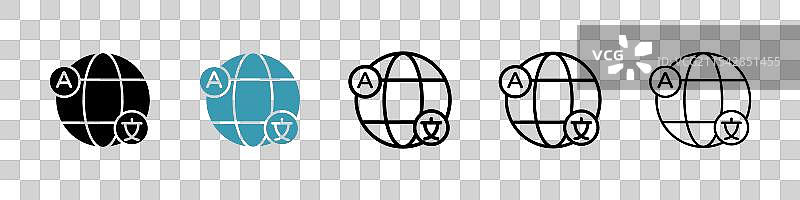 语言矢量图标集图片素材