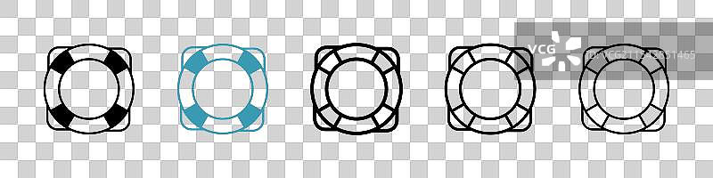 救生圈矢量图标集图片素材