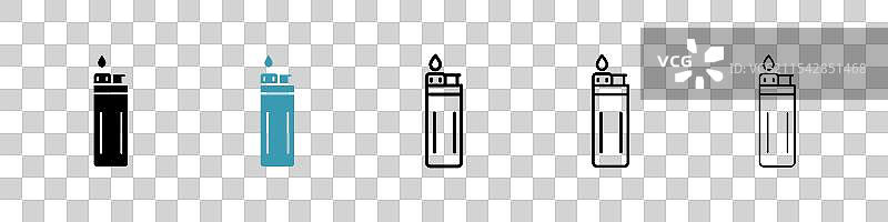 打火机矢量图标集图片素材