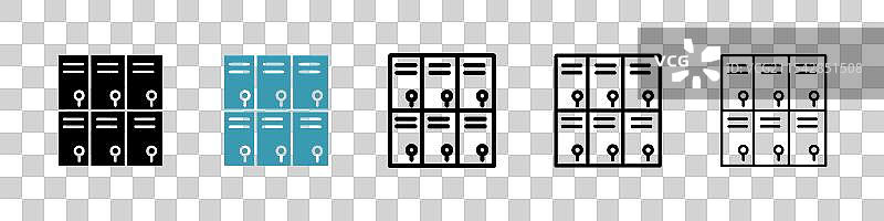 储物柜矢量图标集图片素材