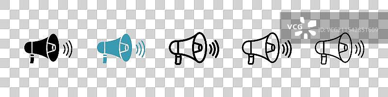 扩音器矢量图标集图片素材