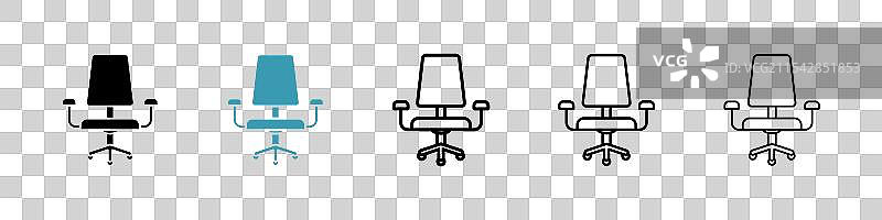 办公椅矢量图标集图片素材