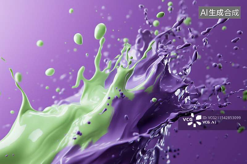 【AI数字艺术】动感飞溅的彩色液体奶油浅浮雕3D背景插画图片素材