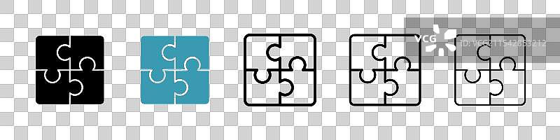 拼图块矢量图标集图片素材