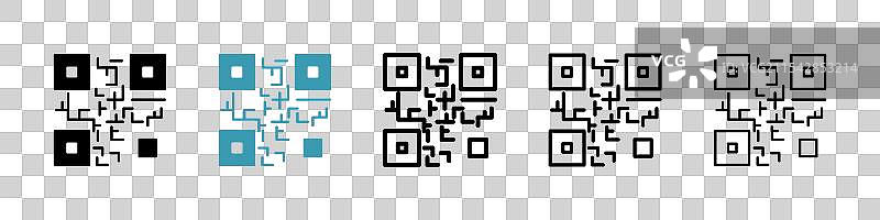 二维码矢量图标集图片素材