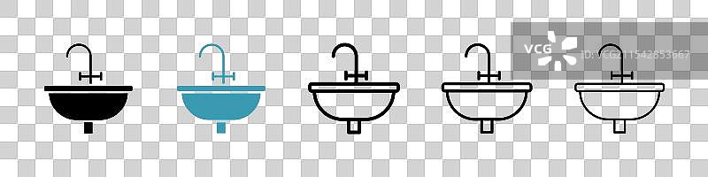 水槽矢量图标集图片素材