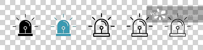 警报图标矢量图集图片素材