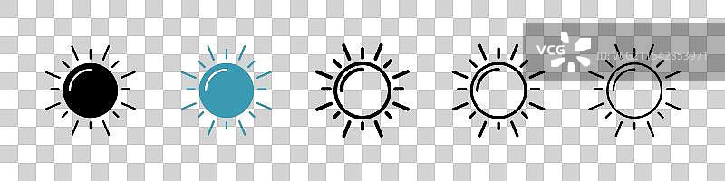 太阳矢量图标集图片素材