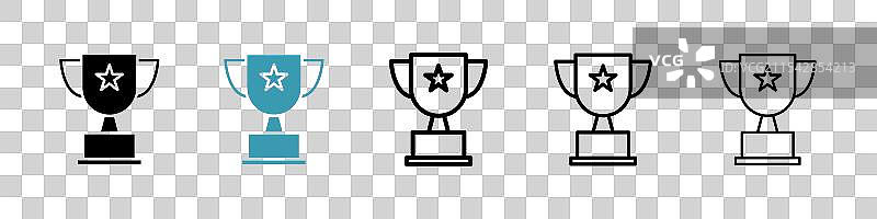 奖杯矢量图标集图片素材