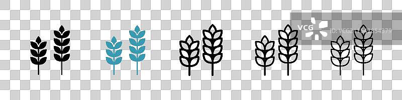 小麦矢量图标集图片素材