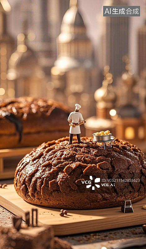 【AI数字艺术】3D渲染面包店微缩模型图片素材