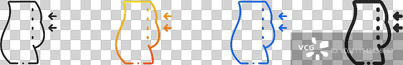 抽脂图标，细线性渐变蓝色描边图片素材