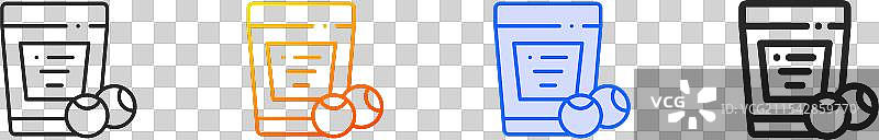 紫藤图标，细线性渐变蓝色描边和图片素材