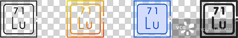 镥元素图标，细线性渐变蓝色描边图片素材